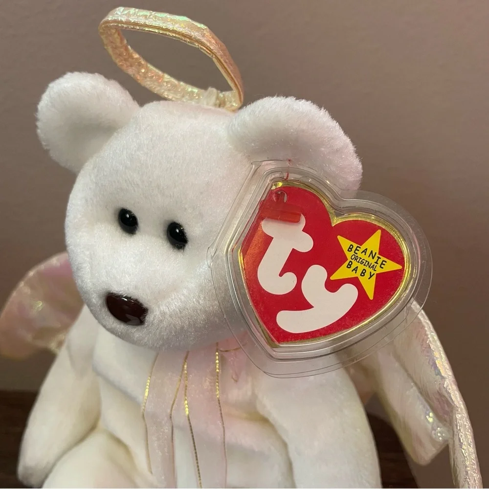 🍁TY Halo Angel Bear Beanie Baby NWT